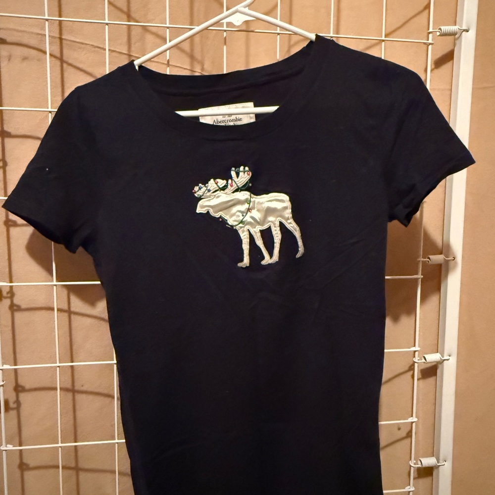 ✨ Vintage Y2K Abercrombie & Fitch T Moose Appliqué w/ Christmas Lights – L ✨